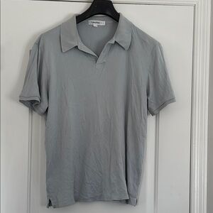 Calvin Klein Men's Blue-ish/Gray Short Sleeve Polo Shirt Size Large
